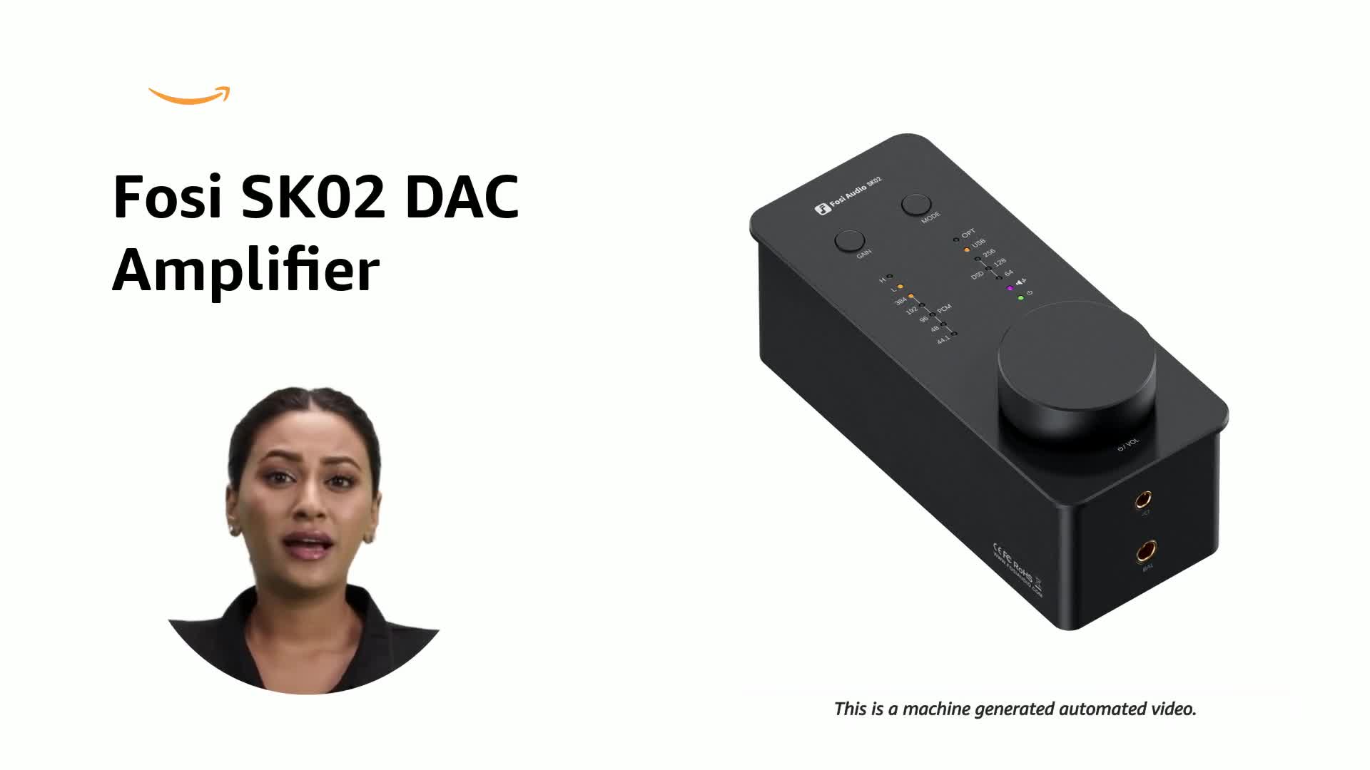 Fosi Audio SK02 DAC Amp Headphone Amplifier Desktop USB C to AUX